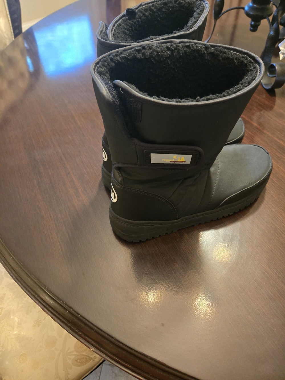 Men Black Winter Boots with Lining